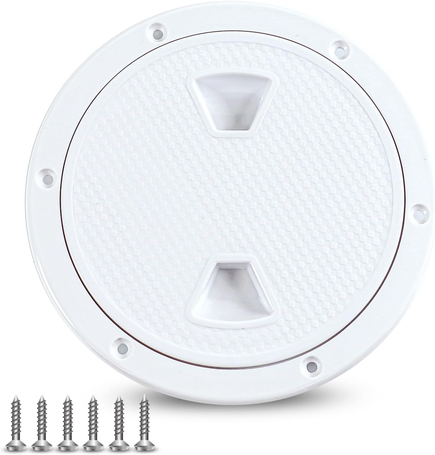 Boat Hatch, 4" 6" 8" White Round Non Slip Marine Inspection Hatch (8 Inch)