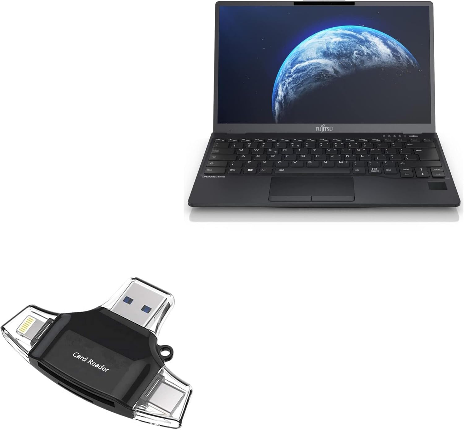 BoxWave Smart Gadget for Fujitsu LifeBook U9312 - SD/microSD Card Reader - Jet Black