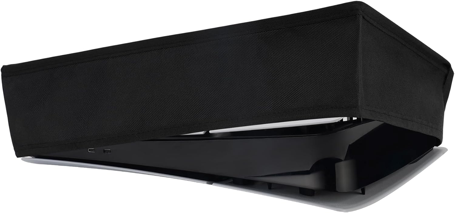 Playvital Horizontal Dust Cover for PS5 Slim Digital Edition, Nylon Dust Proof Protector