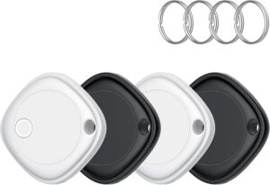Air Tags-4 Pack, Bluetooth Tracker for Apple Find My (iOS), Item Locator for Keys, Bags, Pets, Wallet, Replaceable Battery