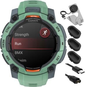 Garmin 010-02936-01 Instinct 3-45 mm GPS Smartwatch AMOLED Neo Tropic Bundle