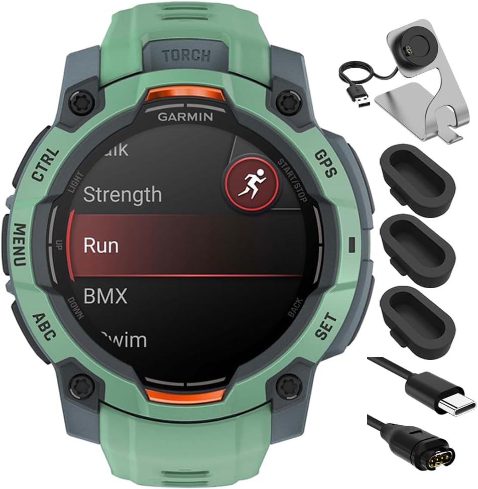 Garmin 010-02936-01 Instinct 3-45 mm GPS Smartwatch AMOLED Neo Tropic Bundle