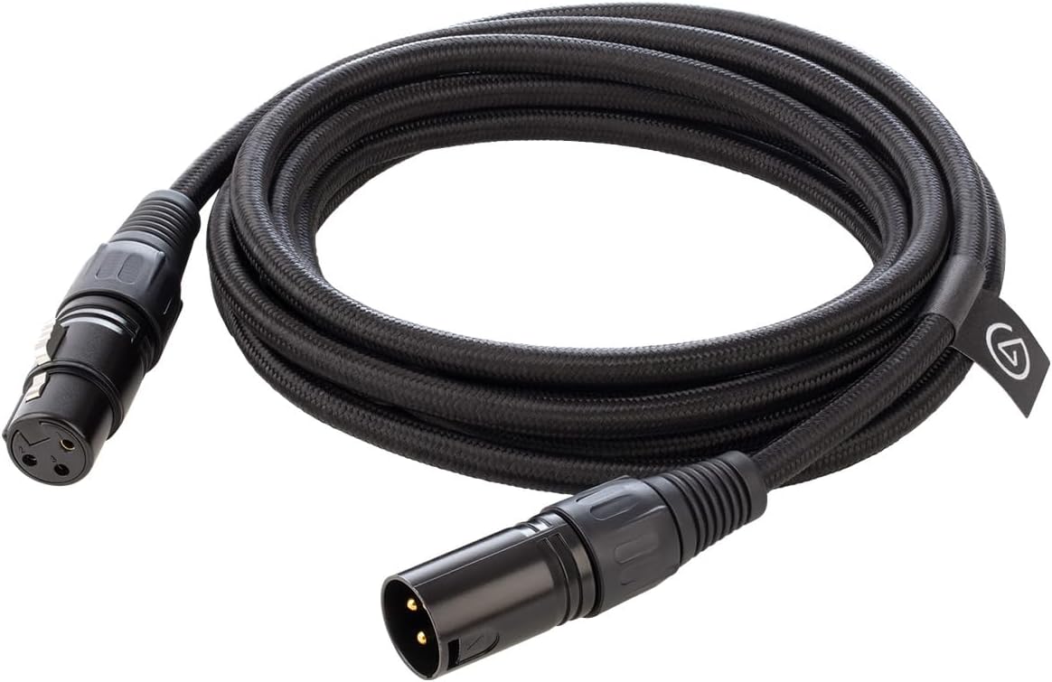 Elgato XLR Cable, Shielded Mic Cable for Studio & Live, Gold-Plated, M-F, 10ft/3m