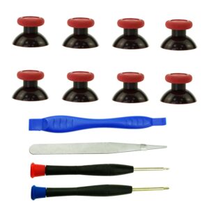 CDHKOZ 8PCS Xbox Thumbsticks, Replacement Joysticks for Xbox One S/X/Elite/Series X|S Controller (Black Red)
