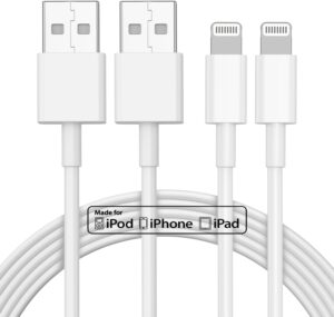 2-Pack 10ft iPhone Charger, MFi Certified Lightning Cable Fast Charging