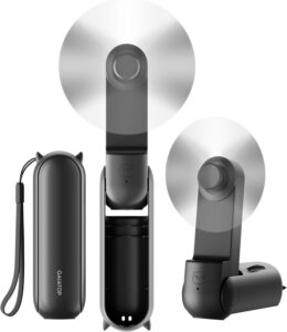 GAIATOP Portable Handheld Fan, 3-in-1 Mini Foldable Travel Fan with Power Bank