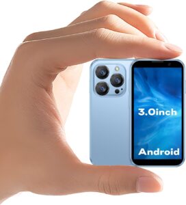Small 3G Unlocked Phone, 3-inch Screen, Dual SIM, 2GB+16GB, Blue