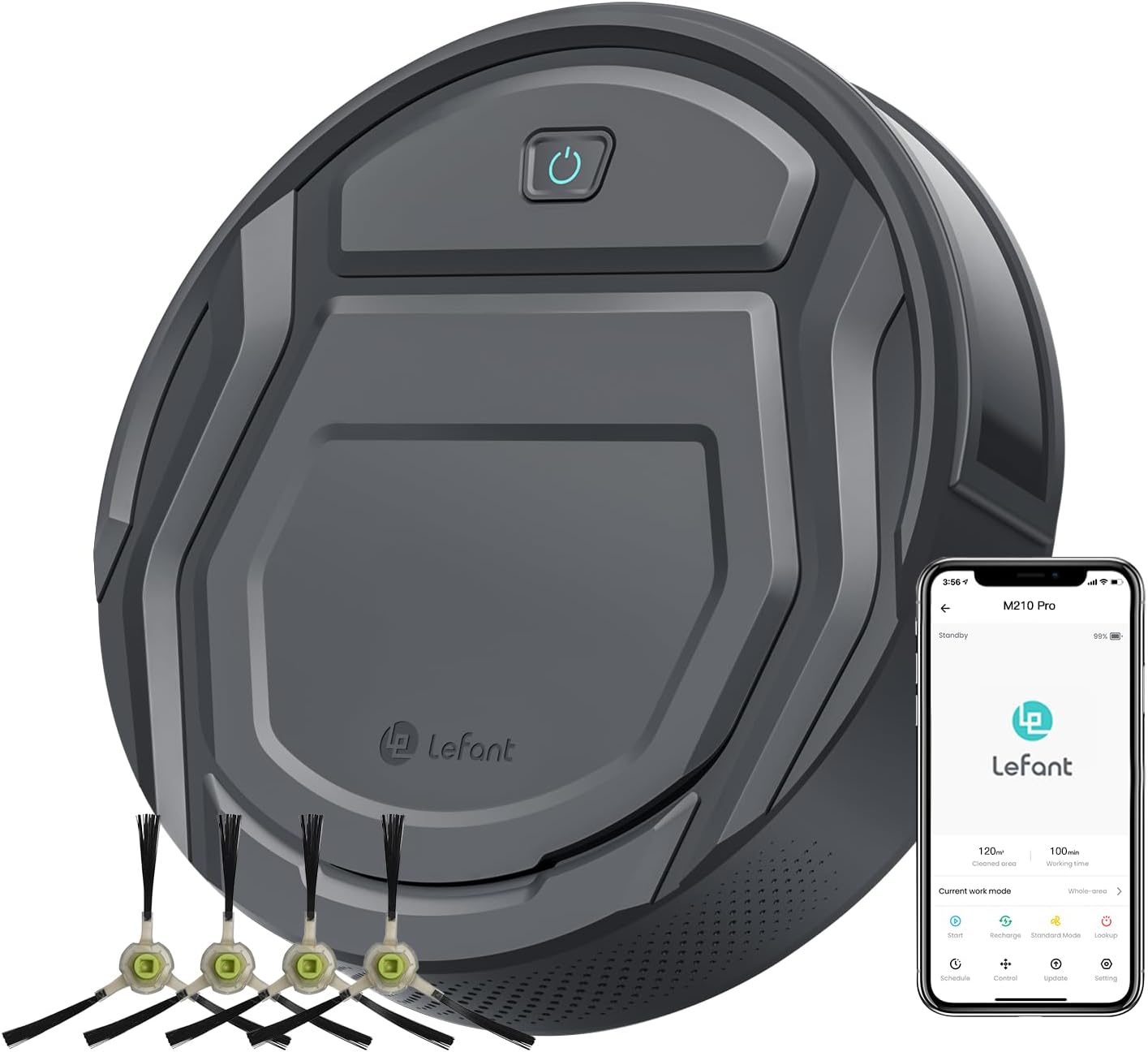 Lefant M210 Pro Robot Vacuum Cleaner, Slim, WiFi/APP/Alexa, Self-Charging