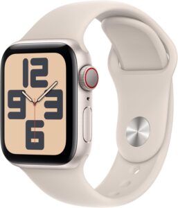 Apple Watch SE (2nd Gen) [GPS + Cellular 40mm] – Starlight Aluminum Case, Starlight Sport Band S/M