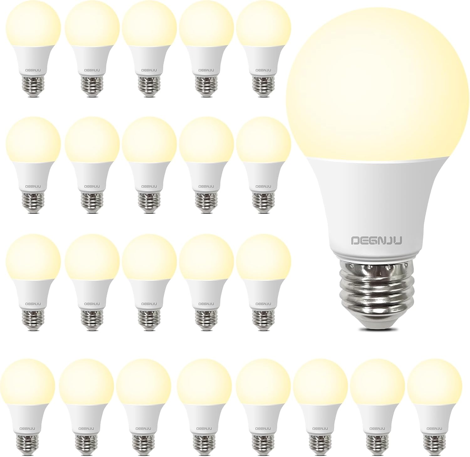 24 Pack LED Light Bulbs Soft White 2700K, 60W Equivalent, A19, 800LM, E26