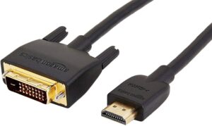 Amazon Basics HDMI to DVI Adapter Cable, 6 ft, Gold-Plated, Black