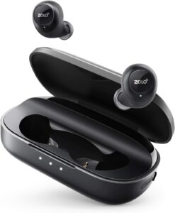 Here’s the rewritten text:  
ZOLO Liberty True Wireless Earbuds, Upgraded Bluetooth 5, 8H Playtime (100H with Case), Graphene Drivers, IPX5 Sweatproof, Hands-Free Calls  
Let me know if you'd like any adjustments!