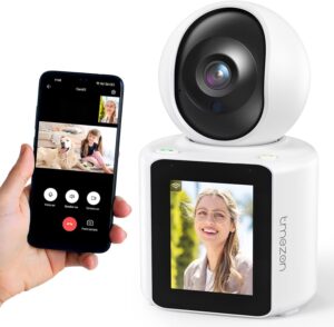 TMEZON Video Pet Dog Camera Indoor Two Way Wireless Security Camera Monitor 1080P with Phone app Motion Detection Baby Elderly Nanny Audio Calling Pan Tilt