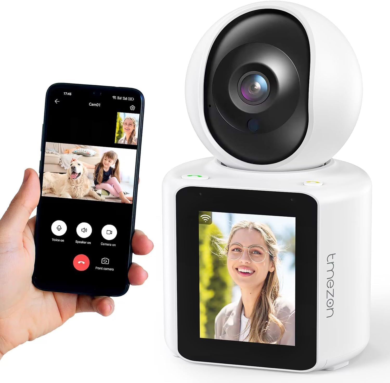 TMEZON Video Pet Dog Camera Indoor Two Way Wireless Security Camera Monitor 1080P with Phone app Motion Detection Baby Elderly Nanny Audio Calling Pan Tilt
