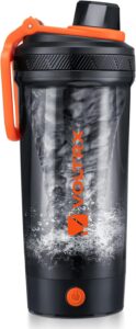 VOLTRX Electric Protein Shaker Bottle - USB Rechargeable Mixer Cup, BPA-Free Tritan, 24oz