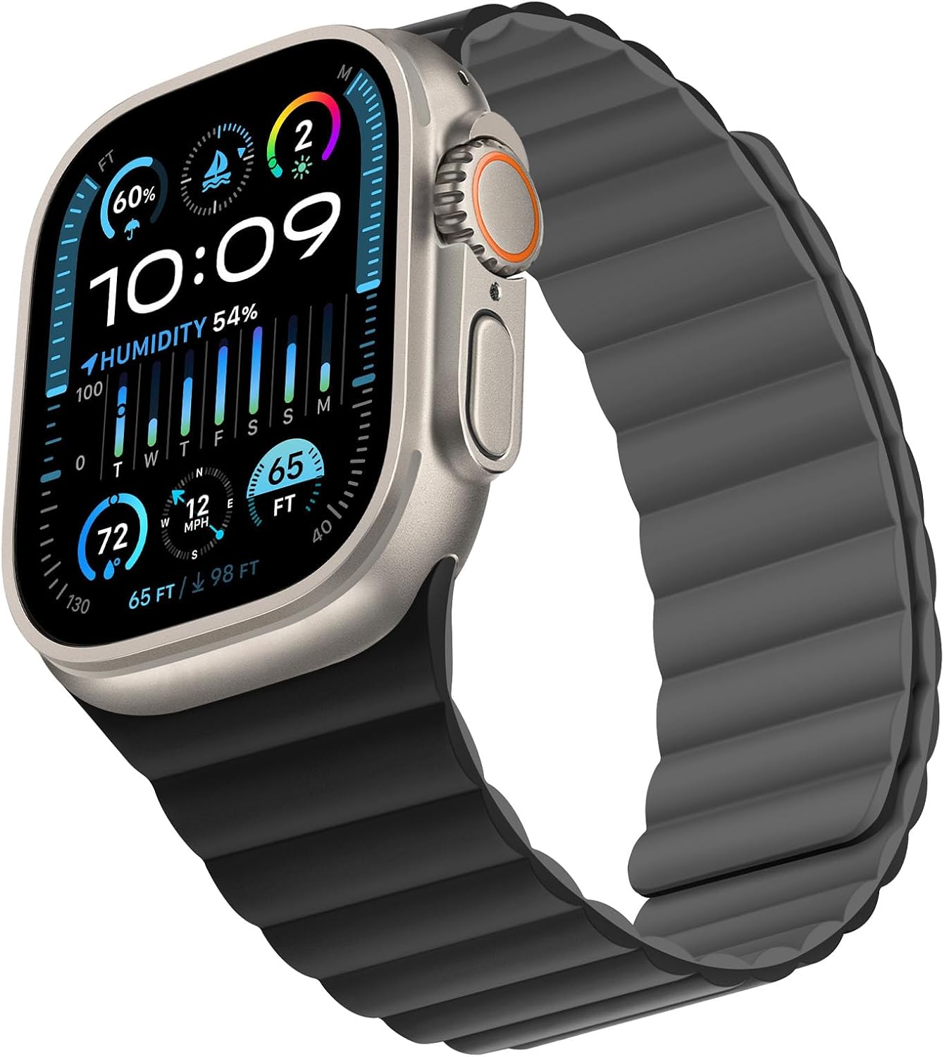 Apple Watch Band 49 46 45 44 42mm, Magnetic Silicone Strap for iWatch Ultra SE Series