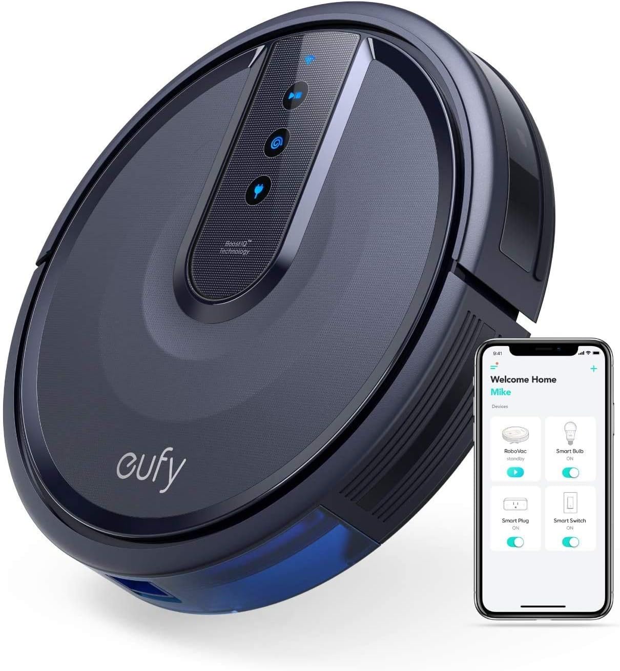 eufy RoboVac 25C Robot Vacuum, Wi-Fi, 1500Pa, Voice Control, 2.85", Renewed