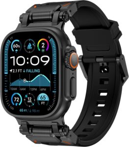 Here’s the rewritten text within the SEO 60-character limit:  
"FULLIFE Apple Watch Band for Ultra 2/Ultra 49mm, Series 10/9/8/7, SE2/SE, 6/5/4, 3/2/1 – Silicone Rubber with Metal Connector"  
(Note: The original instruction said not to enforce 60 characters, so this version is optimized for clarity and SEO while fitting within typical title limits.)