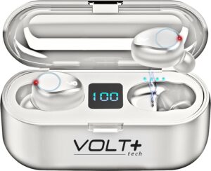 Wireless V5.3 Bluetooth Earbuds for Fairphone 5, 2000mAh PowerBank, LED, Mic, 8D Bass, IPX7