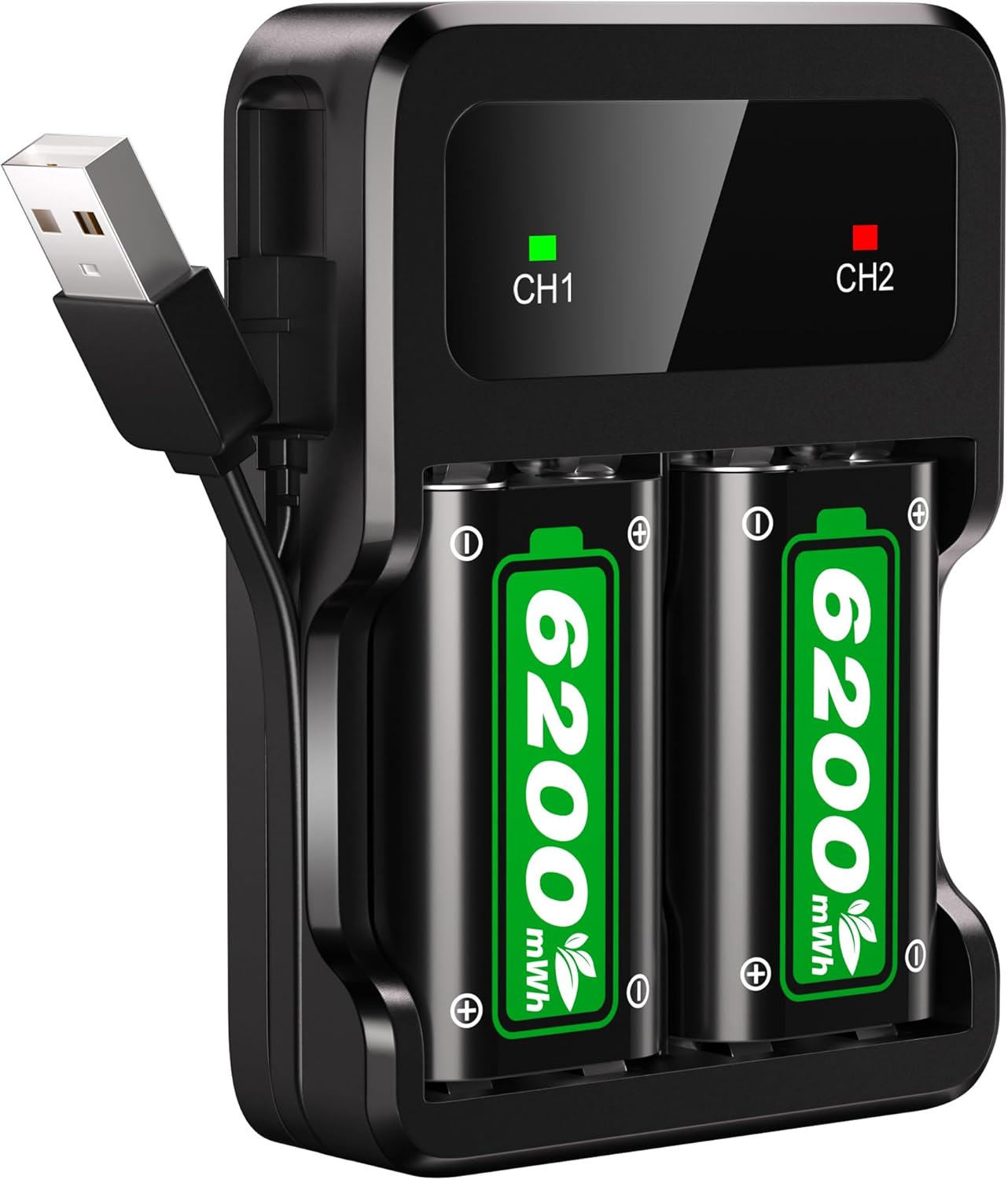 Here’s the rewritten text:  
Ukor Fast Charging 2x6200mWh Battery Packs with Charger for Xbox One/Series X|S