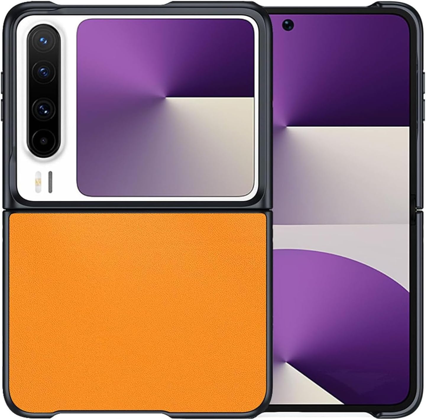 Leather Case for Huawei Pura X, Faux Leather Slim Phone Case Scratch Resistant Cover for Huawei Pura X 2025, Orange