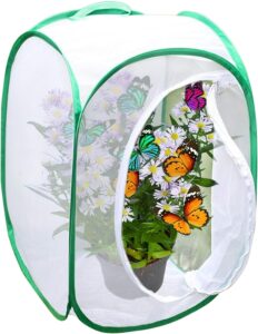 SunGrow Foldable Butterfly Habitat, 24" Cage for Caterpillars, Insect Farm