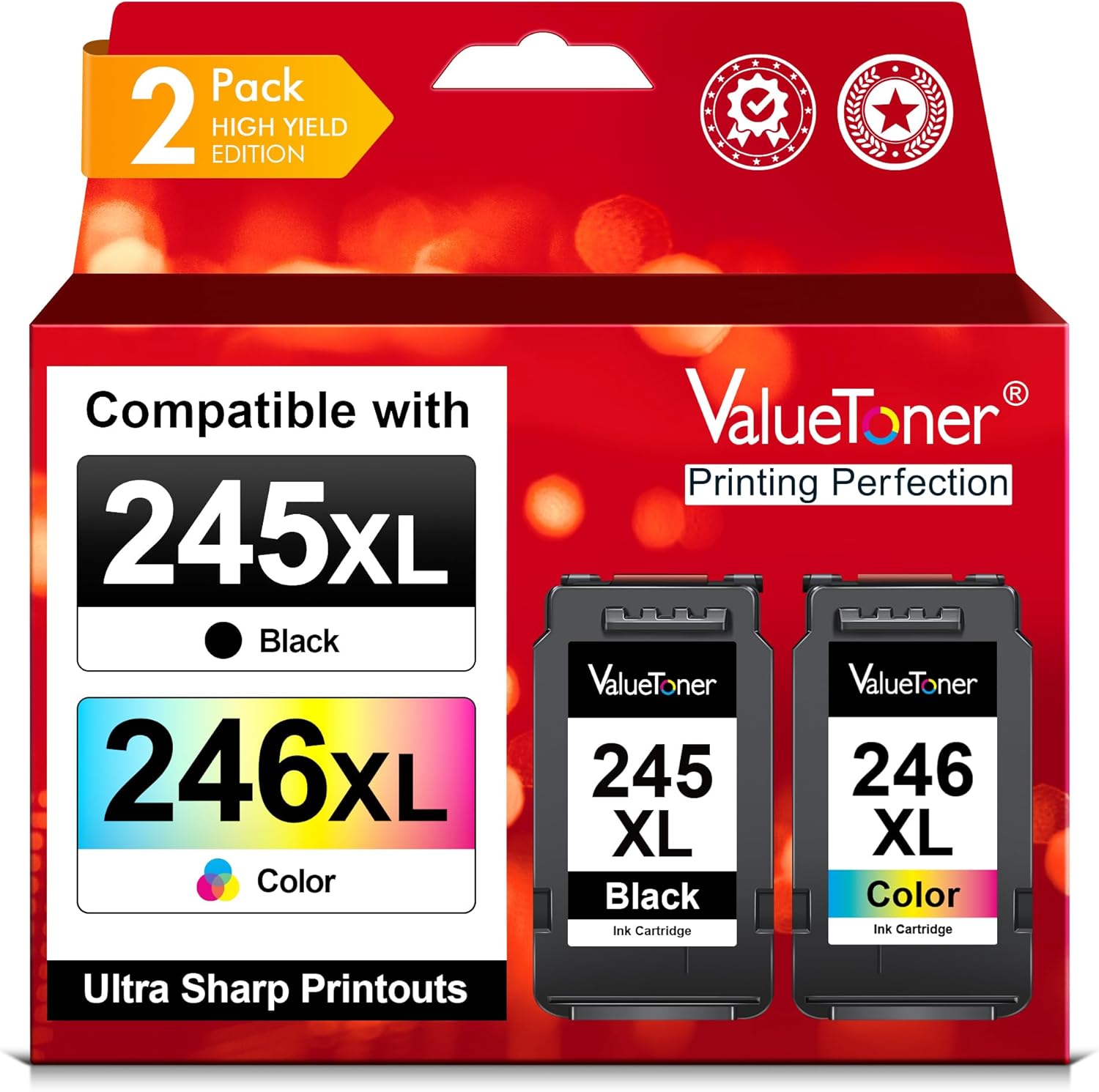 Valuetoner 245XL Ink Cartridge Replacement for Canon 245XL 246XL Combo Pack PG-245XL CL-246XL