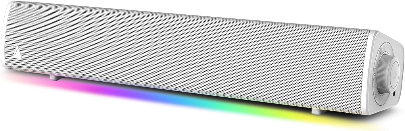 Sound Blaster GS3 White | RGB Gaming Soundbar | SuperWide Tech | USB & Bluetooth 5.4 | PC/Mac
