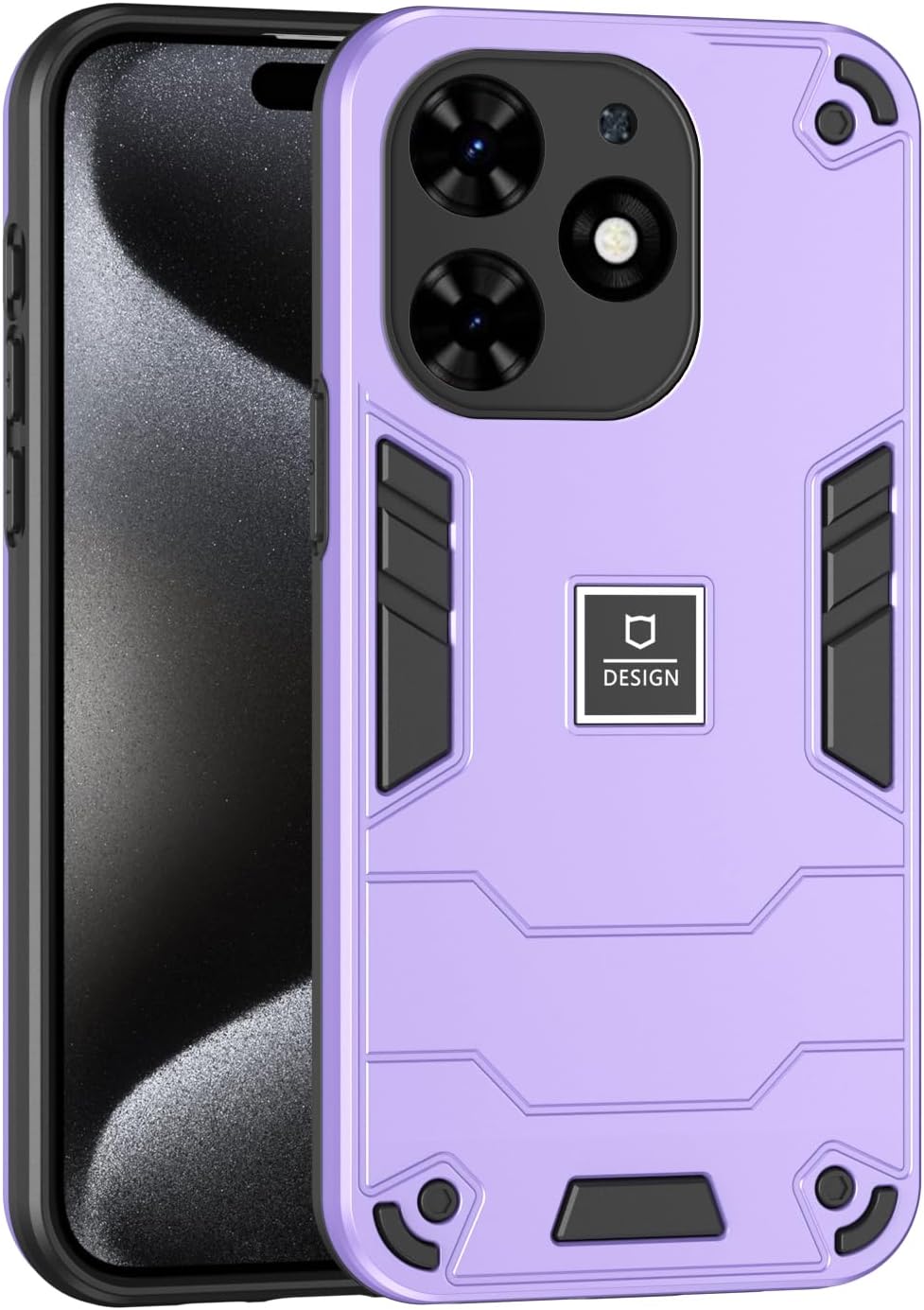 Tecno Spark Go 2024 Case, BG6 Hard PC+TPU Shockproof Cover Purple