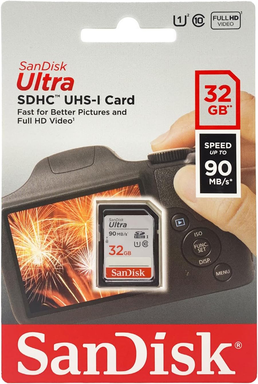 SanDisk 32GB Ultra SDHC UHS-I Card 90MB/s C10 U1 SDSDUNR-032G-GN6IN