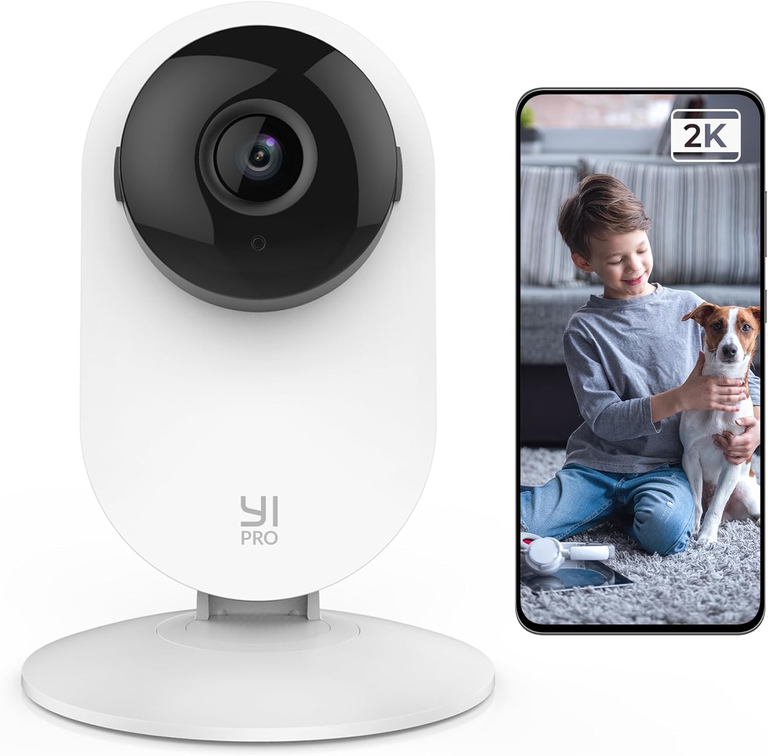 2K 3MP Home Security Camera with Person/Vehicle/Animal Detection, Alexa Compatible