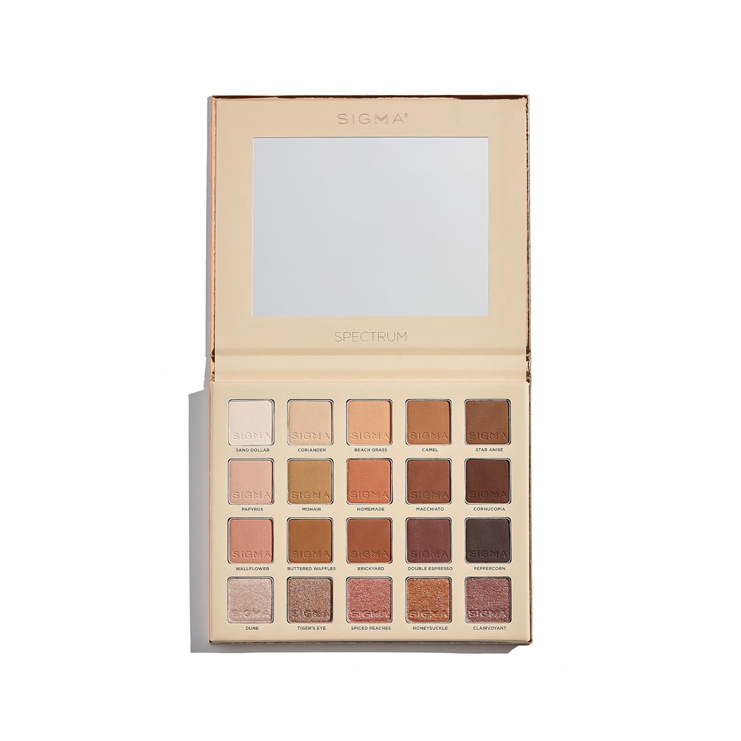 Spectrum Eyeshadow Palette - 20 Neutral Matte, Shimmer & Metallic Shades - Vegan Clean Beauty