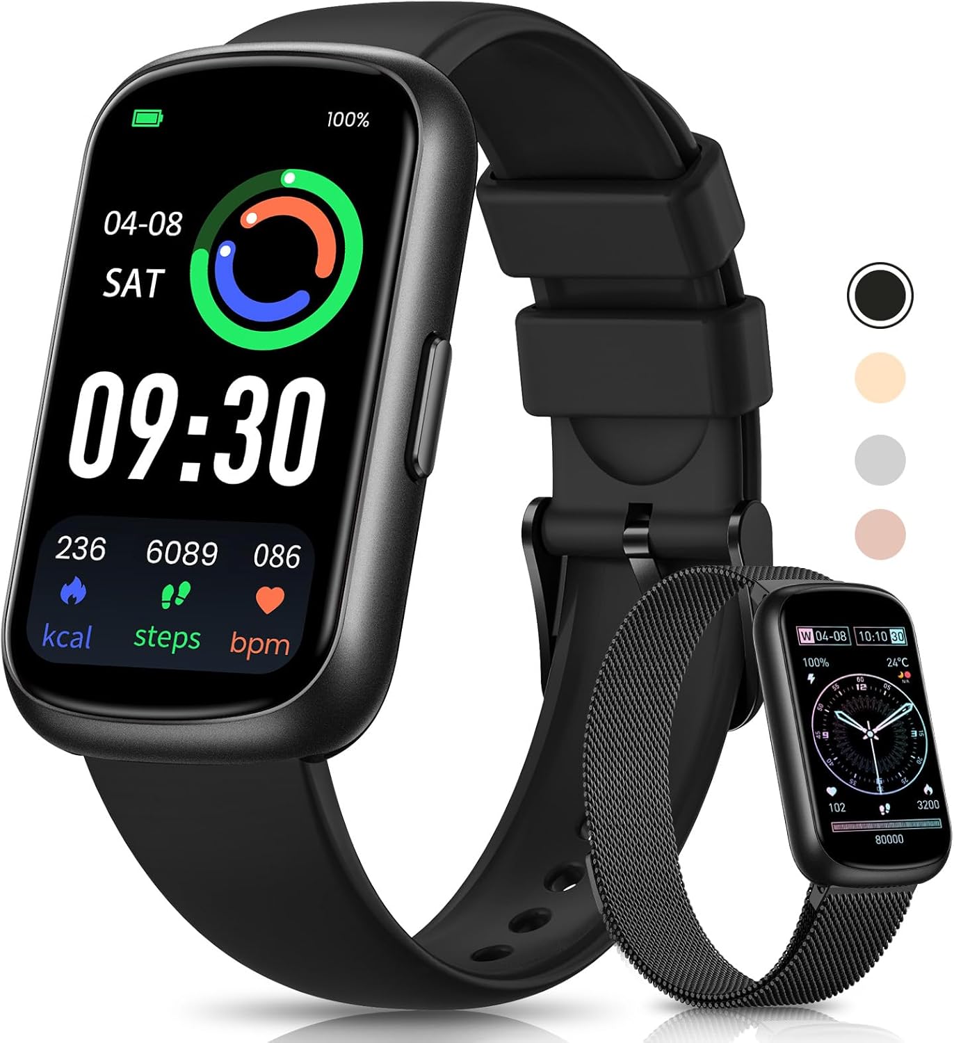 Here’s the rewritten text for the SEO title (under 60 characters):  
"Fitness Tracker Smartwatch – Heart Rate, SpO2, Sleep, IP68 Waterproof"  
Let me know if you'd like any adjustments!