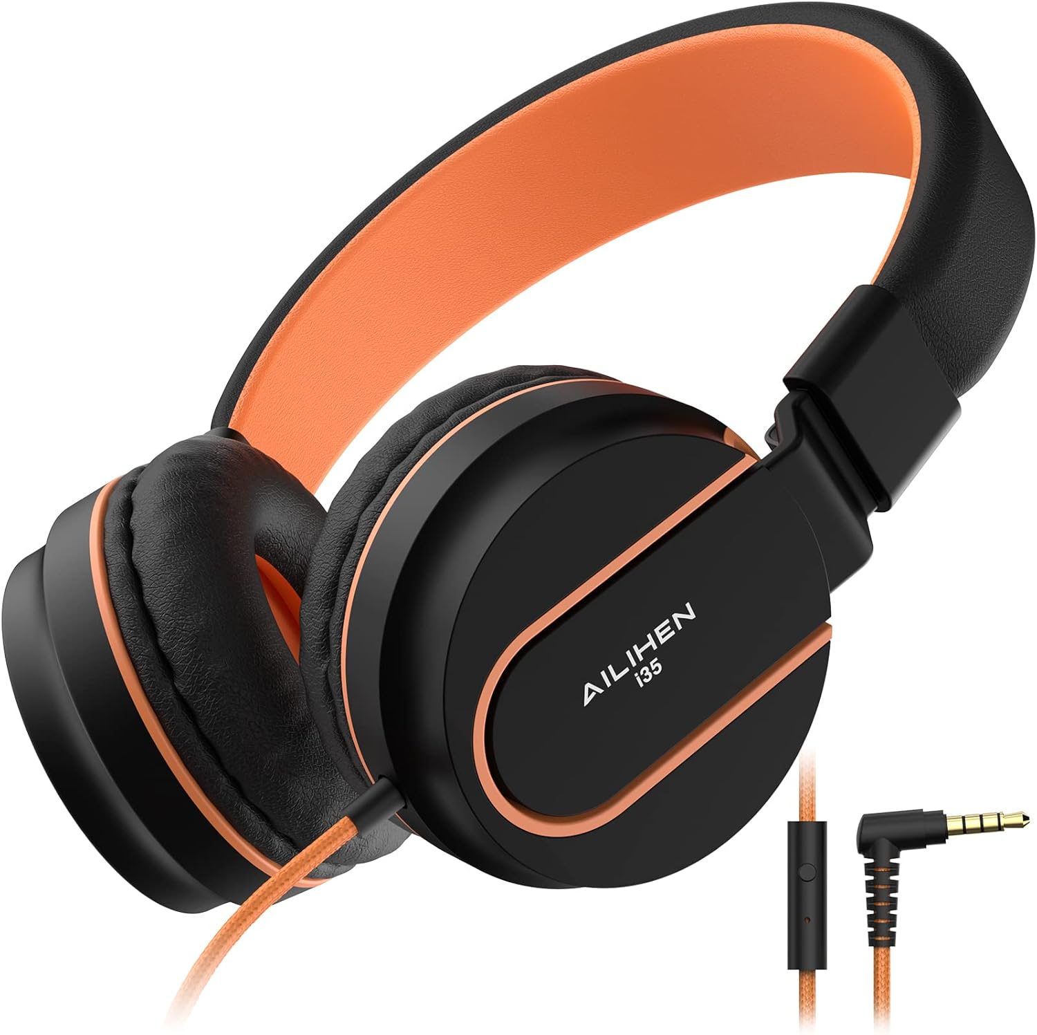 AILIHEN I35 Kids Headphones, 93dB Safe Volume, HD Mic, Foldable Wired