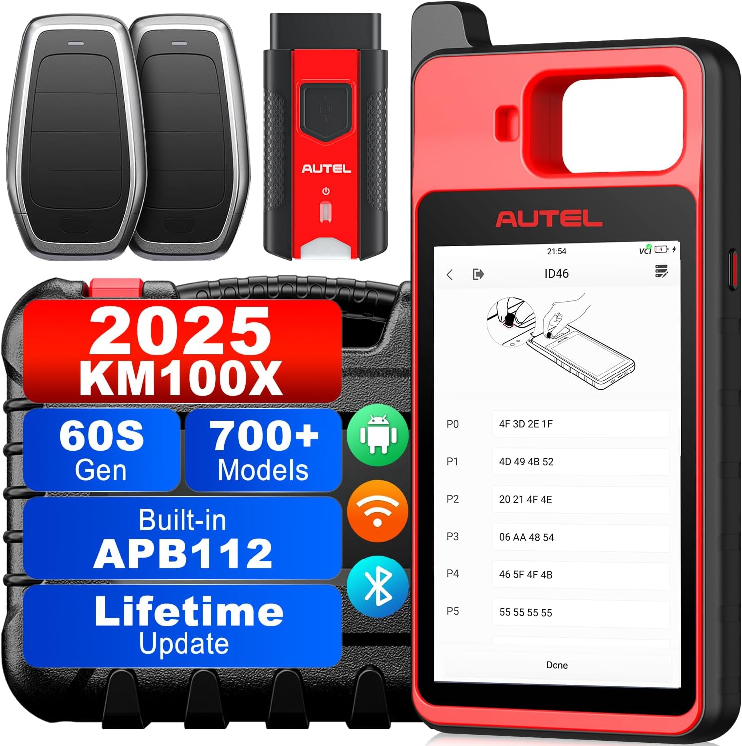 Autel Scanner MaxiIM KM100 (X) Programming Tool, 2025 Same as KM100 KM100E Programmer, OBD Learning for 99% Vehicle, Lifetime Free Update, APB112 Built-in, Car Scan Tool Lite of IM508S IM608 PRO 2