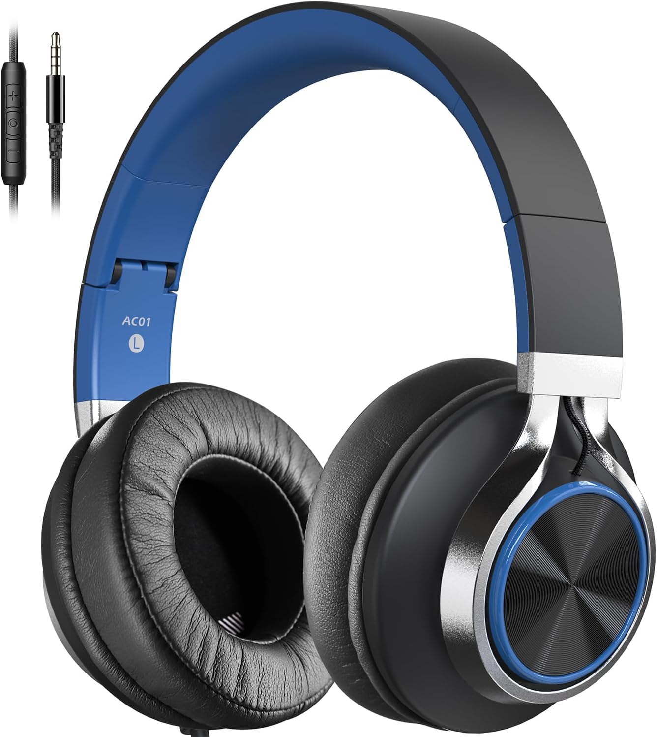 AC01 Over-Ear Headphones Wired with Mic, Noise Isolating for Laptop, Tablet