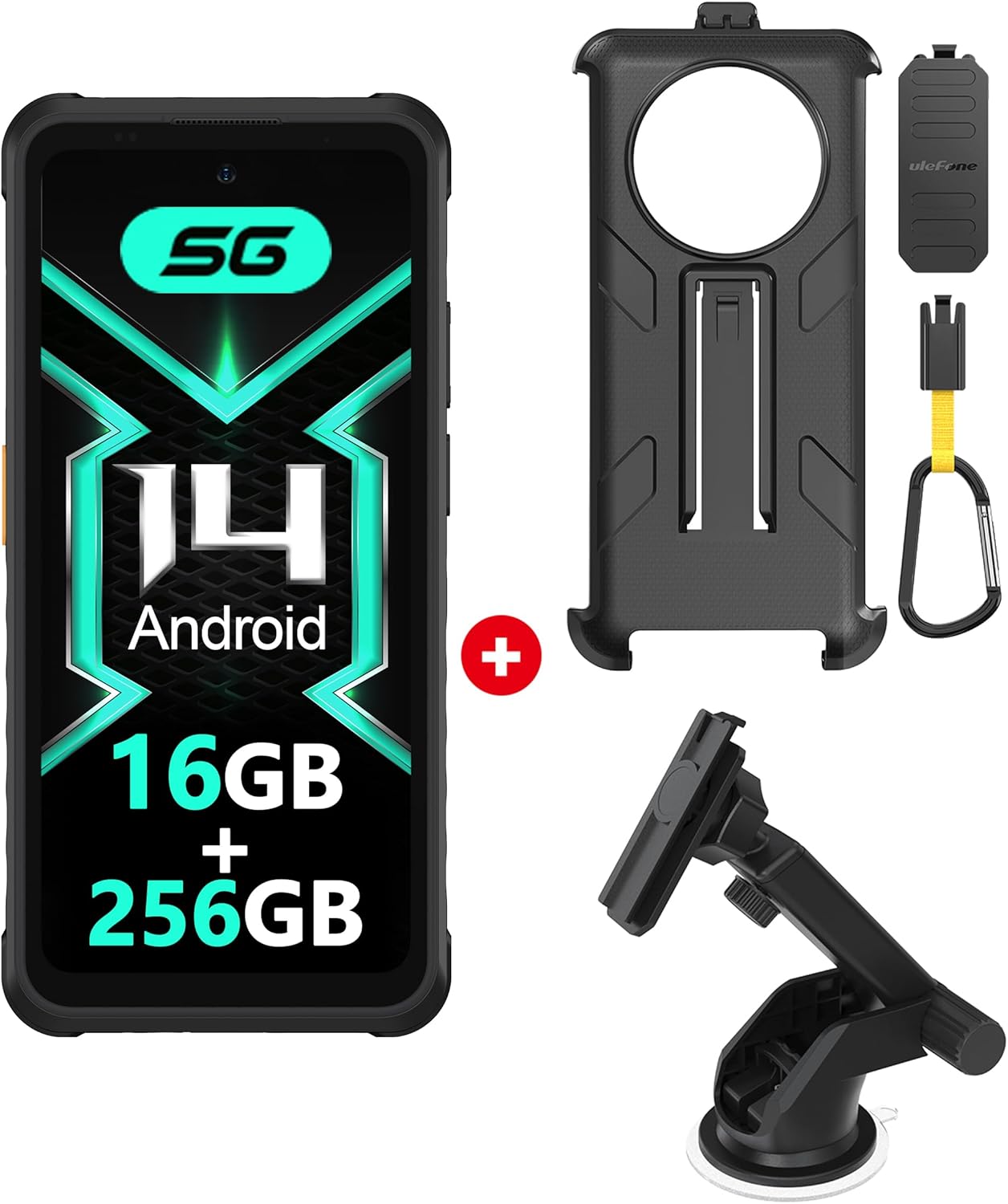 Ulefone Armor X31 Pro Rugged Phone (Black) + Case + Mount
