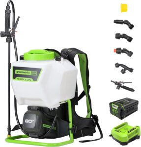 Greenworks 80V Backpack Sprayer 4Gal, Battery Powered, 2Ah Battery & Charger