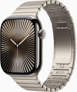Apple Watch Series 10 [GPS, 42mm] - Titanium, Gold Link Bracelet (Renewed)