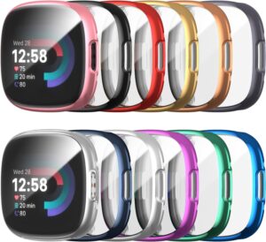 Haojavo 12 Pack Case for Fitbit Versa 4/Sense 2 with Screen Protector