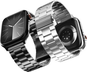 2-Pack Apple Watch Band 49mm 46mm 45mm 44mm 42mm, Stainless Steel Strap for iWatch Ultra 2/1 Series 10-1 SE (Black+Silver)