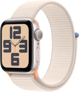 Apple Watch SE (2nd Gen) [GPS, 40mm] - Starlight Aluminum Case with Starlight Sport Loop - Renewed Premium