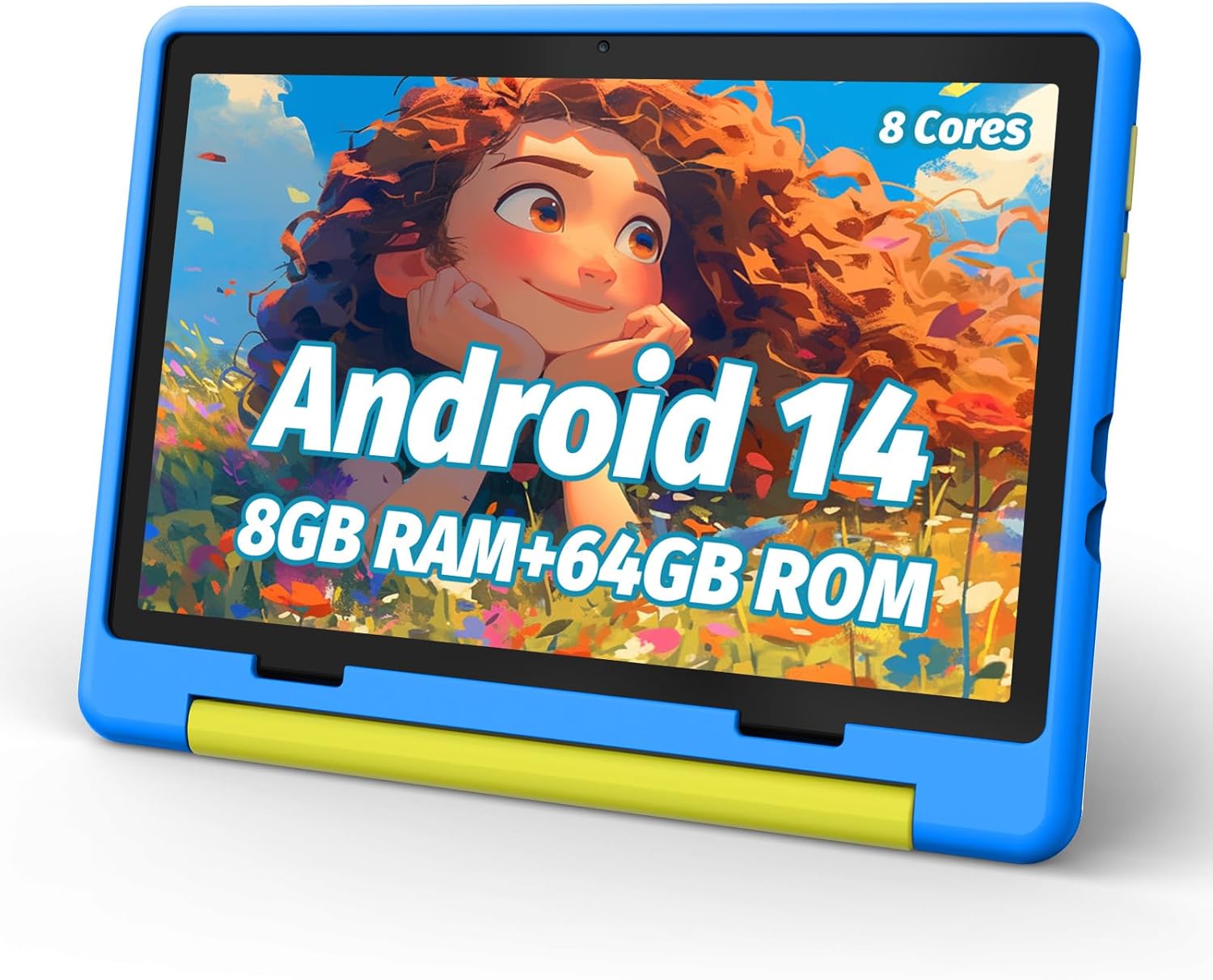 Kids Tablet, Android 14, 10 inch Octa-Core, 64GB 1TB Expandable, Parental Control, Dual Camera, WiFi, Gift