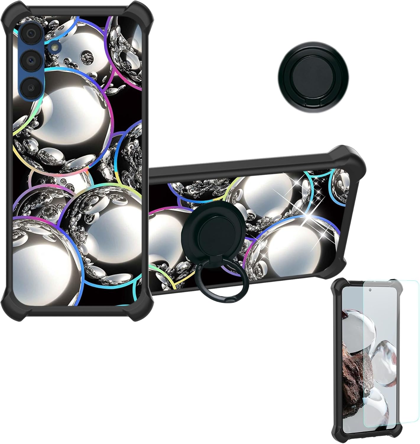 Bark Phone A15 Kids Smartphone Case [Tempered Glass][PC+Silicone][Ring] IMDH-SZQ