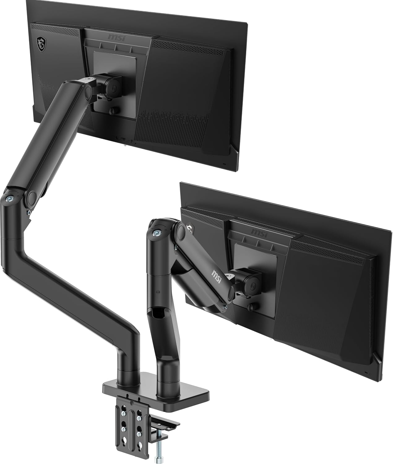 MSI MAG MT201D - Heavy Duty Dual Monitor Stand, 17-45", VESA, 44lbs, Black