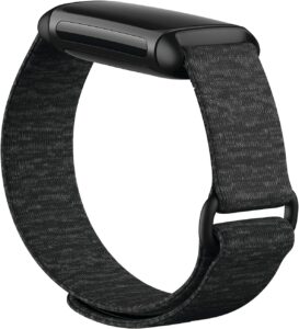 Fitbit Charge 5 & 6 Hook & Loop Band, Official, Charcoal, Large