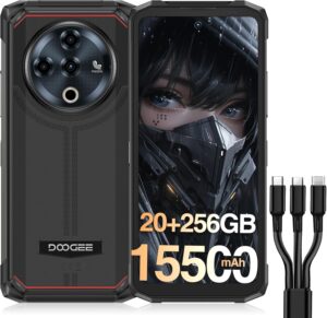 DOOGEE Fire 6 Rugged Phone, 15500mAh, 20GB+256GB, 50MP, Android 14, NFC/GPS