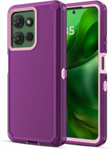 Jiunai for Moto G Power 2025 Case Heavy Duty Drop Protection Rugged Matte Wine Red
