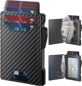 Wallet for Men: RFID-Blocking Slim Leather Bifold with Money Clip & ID Window