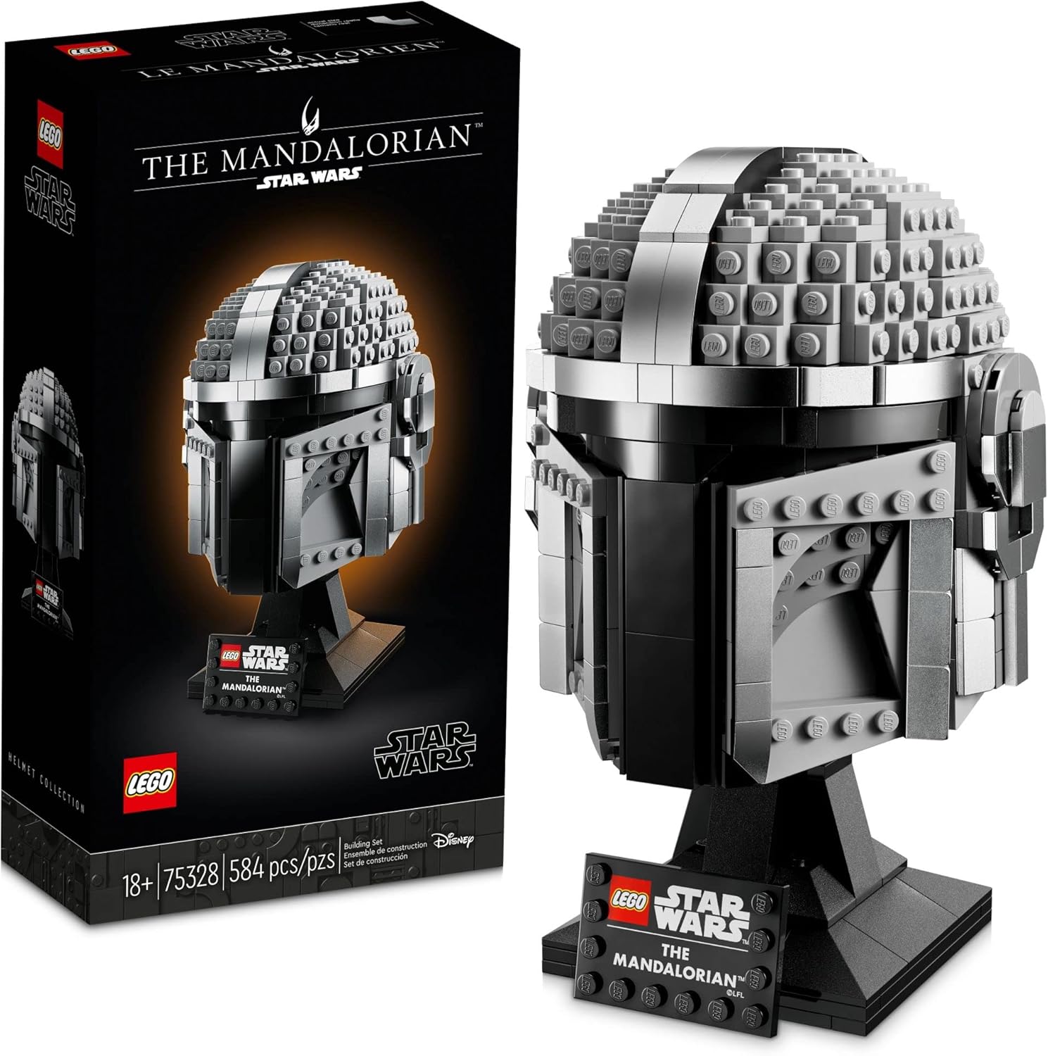 LEGO Star Wars Mandalorian Helmet 75328 Buildable Model Kit, Collectible Gift